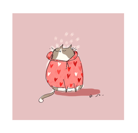 Love Hoodie- Cat print