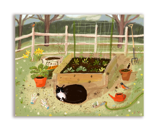 Garden Baby Cat Card