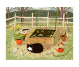 Spring Garden Baby Cat Print