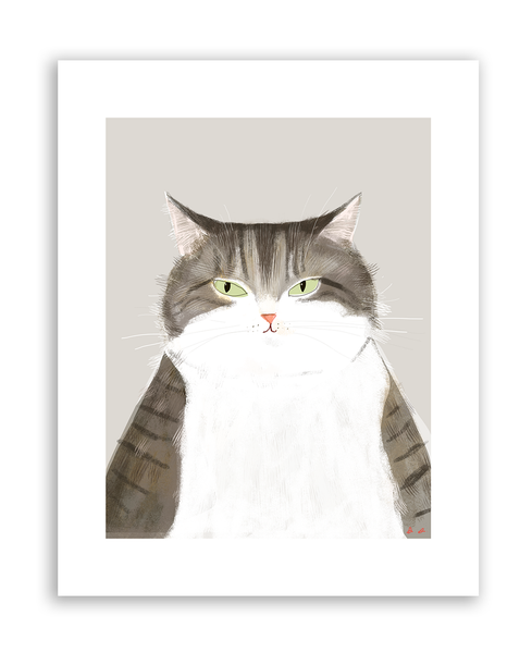 Grey Baby Cat Print - Large Print