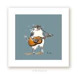 Guitar Cat Print