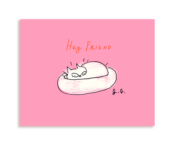 Hey Friend - Cat Bed - Cat Card