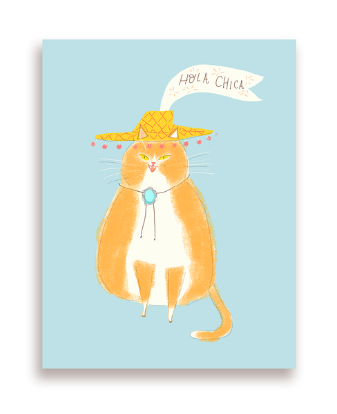 Hola Chica - Cat Card