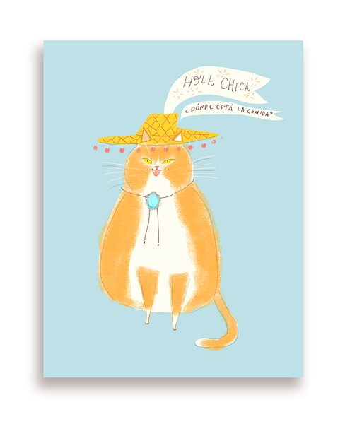 Hola Chica - Donde Esta - Cat Card