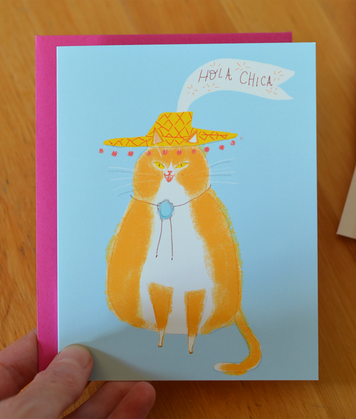 Hola Chica - Cat Card
