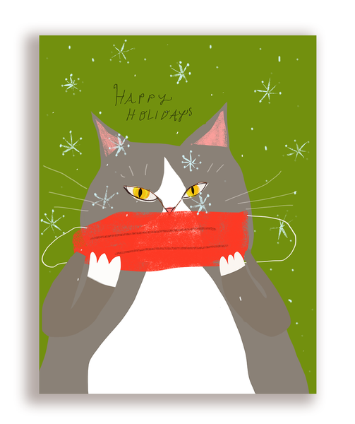 Happy Holidays- Cat Card