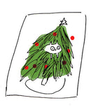 Christmas Card- Cat in tree