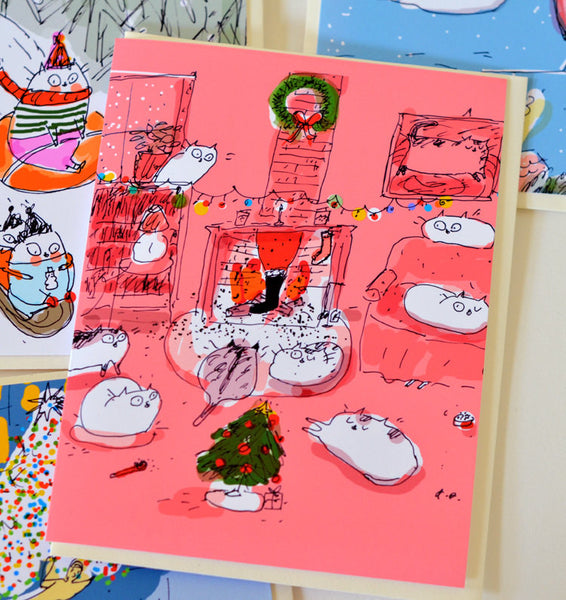 Visit from St. Nick- Christmas Cat Card