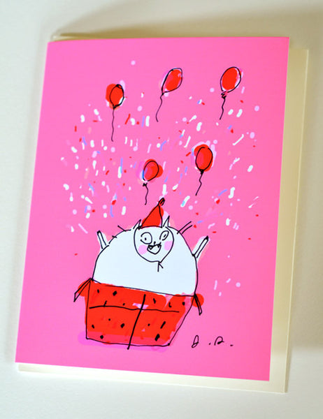 Birthday Surprise - Birthday Cat Card