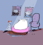 Precious Puff- Parlour Cat- Fine Art Print- Cat Art