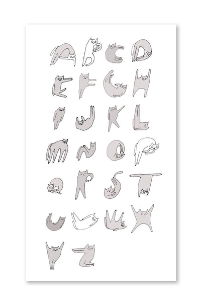 Cat Alphabet - Typorgraphy Print - Cat Gift