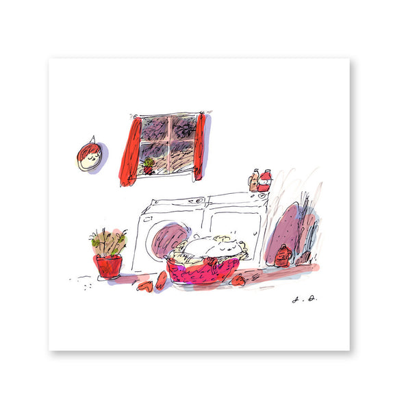 Dirty Basket - Laundry Room Cat Print