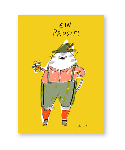 Ein Prosit Cat Card- Oktoberfest Card