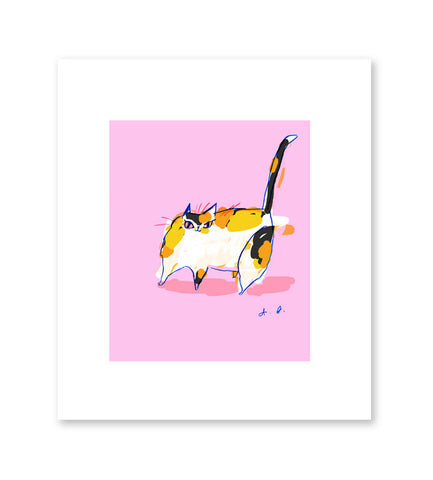 Colette - Calico Cat Print - Cat Art