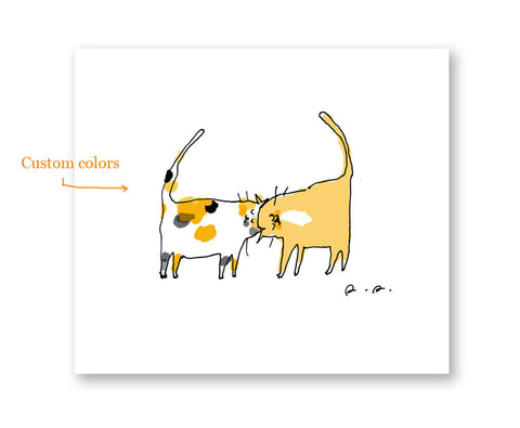 Headbutt Cat print- CUSTOM Colors