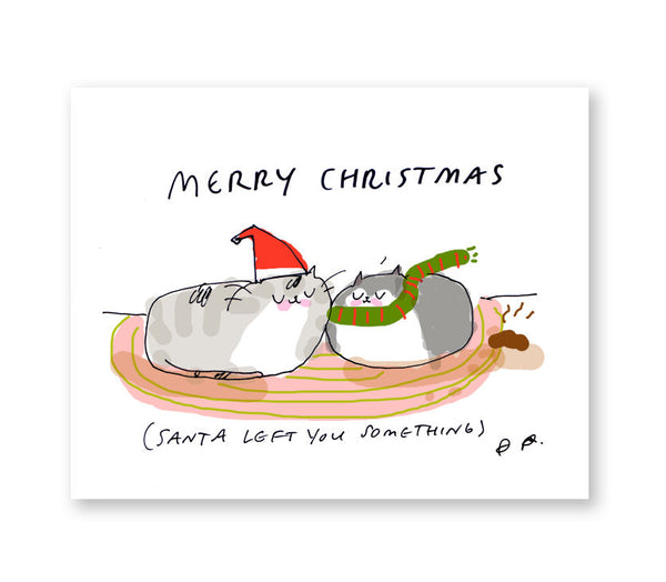 Funny Christmas Card- Cat Christmas Turd Card