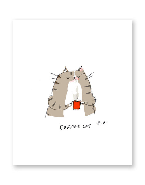 Coffee Cat Print