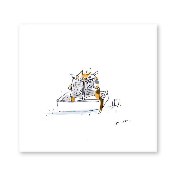 Quality Toilet Time- Funny Cat Art- Cat Print- Art for Bathroom