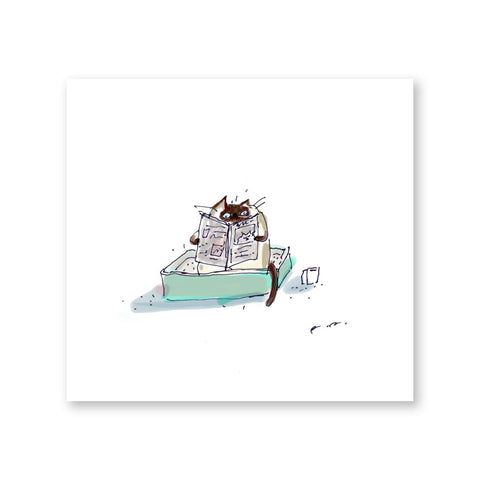 Quality Toilet Time Print - Siamese Cat Version