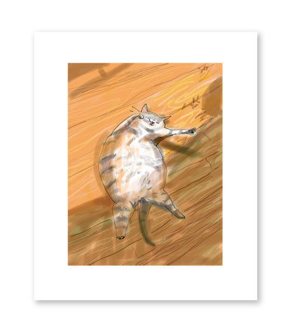 Floor Cat Print - Sun Time