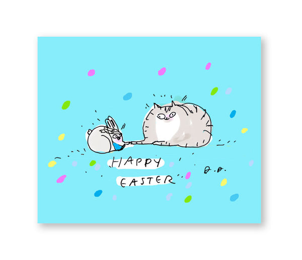 Happy Easter - Cat and Bunny Friend