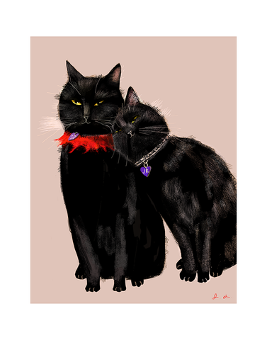 Brotherly Love - Black Cat Print - Limited edition - Large