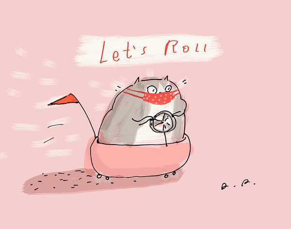Let's Roll- Cat Card