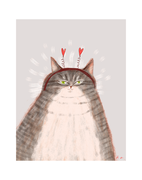 Love Bug Cat Print - Large