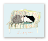 Love Seat Cats - Love You Card