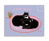 Love You - Cozy Cat Pile Card