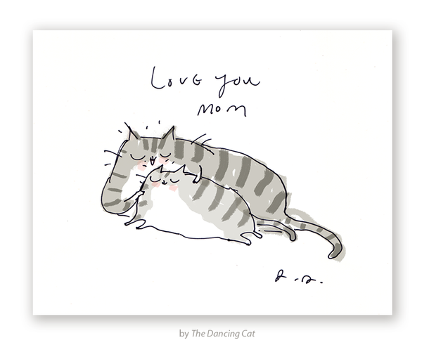 Love You Mom - Cat Card
