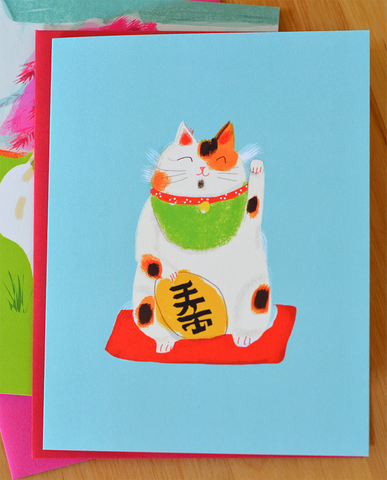 Lucky Cat Card - Maneki Neko