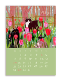 2023 Dancing Cat Calendar - Single Sheet