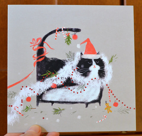 Merry Mess- Christmas Cat Card - Large