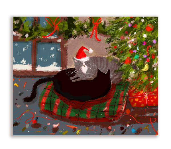 Cozy Cats - Holiday Christmas Cat Card