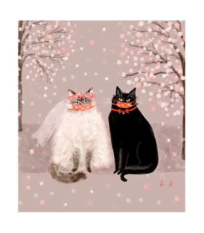 Love is Not Canceled- Wedding Cat Print