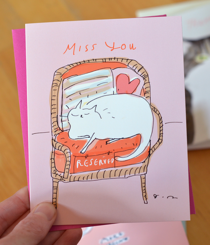 Miss You Chair Cat Card
