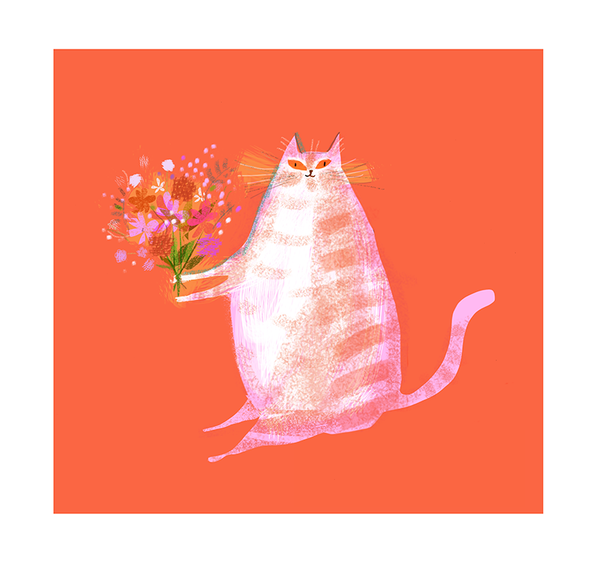 Flower Cat Print