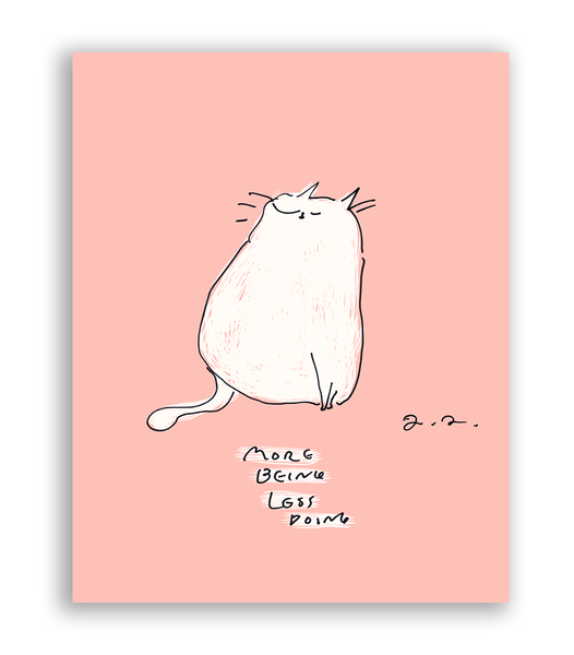 More Being Less Doing - Cat Card