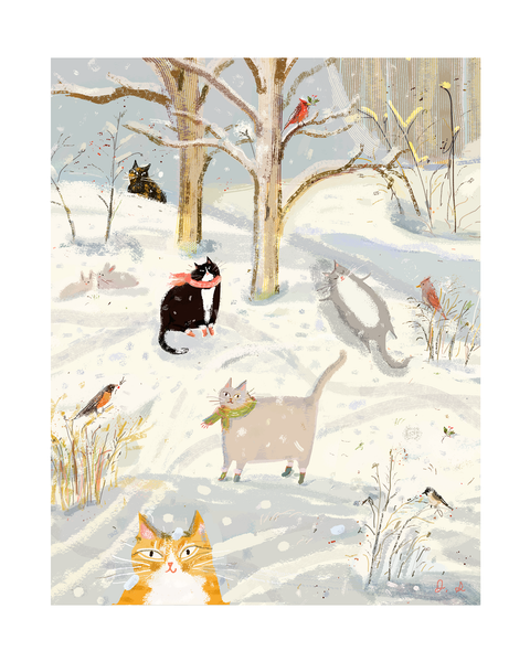 Winter Cats Print