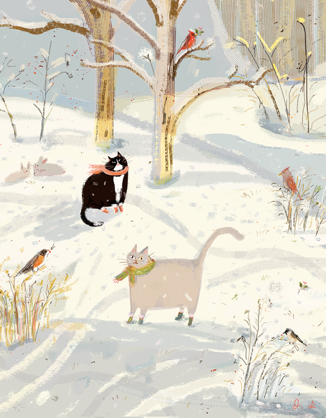 Nature Lovers- Winter Walk- Cat Print