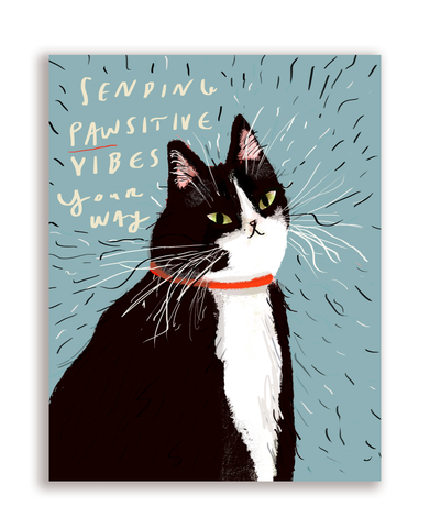 Pawsitive Vibes Cat Card