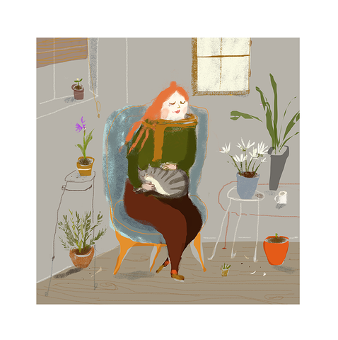 Cat Lady - House Plants - Fine Art Print