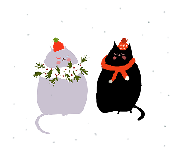 Tis the Season - Holiday Scarves - Christmas Cat Card