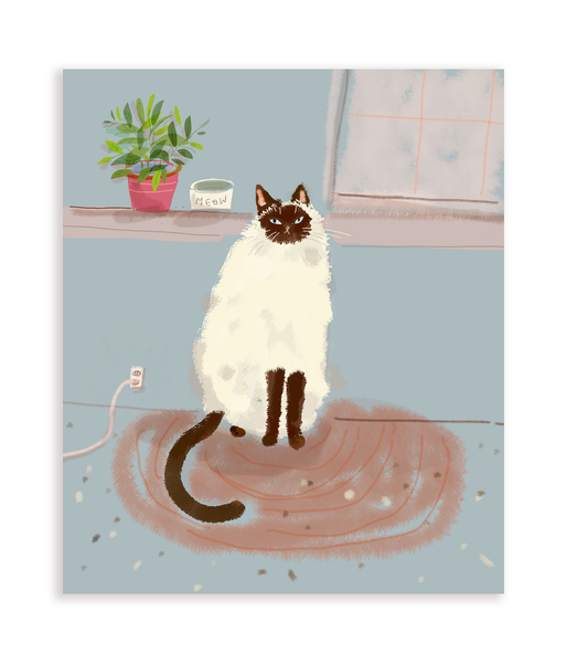 House Cat Card - Siamese Cat Friend