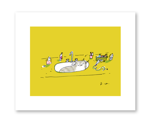 Cat in Sink Print