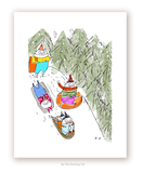 Sledding Party - Cat Print