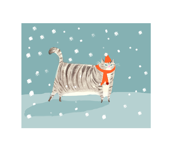 Snowflake - Cat Art Print