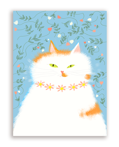 Spring Fluff - Cat Card