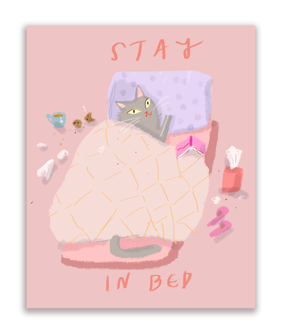Stay in Bed Cat Card